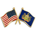 Pennsylvania & USA Crossed Flag Pin
